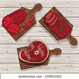 BBQ meat on tables
