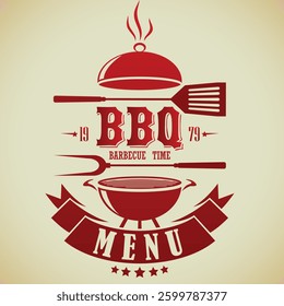 BBQ menu party vector illustration