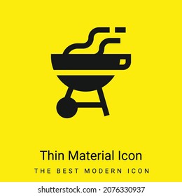 Bbq minimal bright yellow material icon