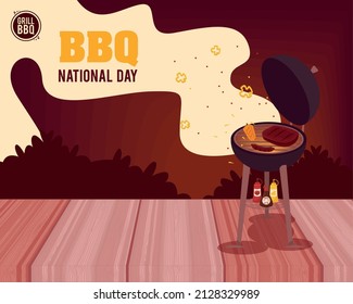 bbq national day with oven poster