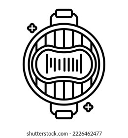 bbq new year party outline icon vector