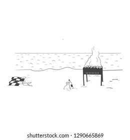 BBQ on the beach.