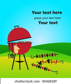 bbq on green meadow