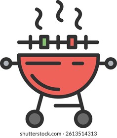 Bbq Outline Filled Style Icon