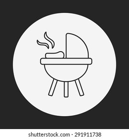 BBQ oven line icon
