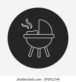 BBQ oven line icon