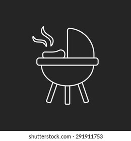 BBQ oven line icon