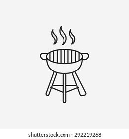 BBQ oven line icon