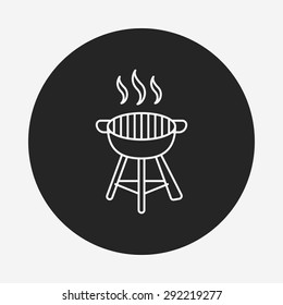 BBQ oven line icon