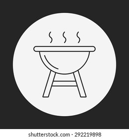 BBQ oven line icon