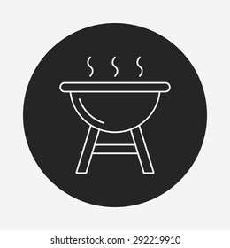 BBQ oven line icon