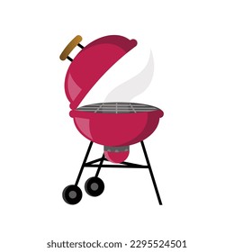Bbq partij einzeln met Grill Grill Grill BBQ flach Vektorgrafik Party