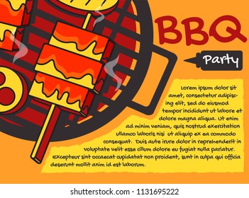 BBQ party background,banner vector graphic , greeting card or poster	

