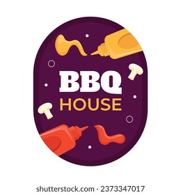 BBQ party. Barbecue party. barbecue label or Sticker. BBQ time. Vector illustration. BBQ background. Label, Sticker, Card, Invitation. National Barbecue Day. May 16. event. grill party.