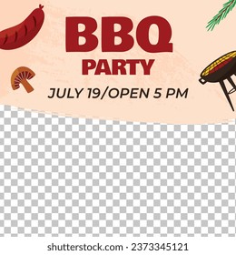 BBQ party. Barbecue party. barbecue poster or banner. BBQ time. Vector illustration. BBQ background. Poster, Banner, Card, Flyer, Invitation, Cover.. National Barbecue Day. May 16. event. grill party.