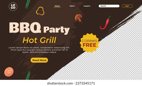 BBQ party. Barbecue party. barbecue poster or banner. BBQ time. Vector illustration. BBQ background. Poster, Banner, Card, Flyer, Invitation, Cover.. National Barbecue Day. May 16. event. grill party.