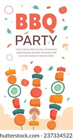 BBQ party. Barbecue party. barbecue poster or banner. BBQ time. Vector illustration. BBQ background. Poster, Banner, Card, Flyer, Invitation, Cover.. National Barbecue Day. May 16. event. grill party.