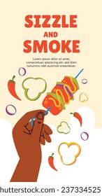 BBQ party. Barbecue party. barbecue poster or banner. BBQ time. Vector illustration. BBQ background. Poster, Banner, Card, Flyer, Invitation, Cover.. National Barbecue Day. May 16. event. grill party.