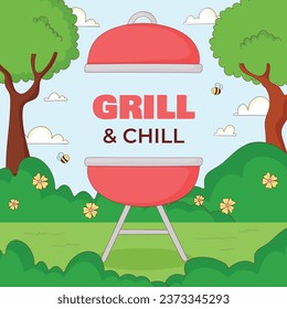 BBQ party. Barbecue party. barbecue poster or banner. BBQ time. Vector illustration. BBQ background. Poster, Banner, Card, Flyer, Invitation, Cover.. National Barbecue Day. May 16. event. grill party.