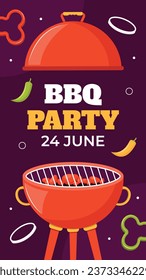 BBQ party. Barbecue party. barbecue poster or banner. BBQ time. Vector illustration. BBQ background. Poster, Banner, Card, Flyer, Invitation, Cover.. National Barbecue Day. May 16. event. grill party.