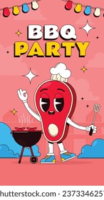 BBQ party. Barbecue party. barbecue poster or banner. BBQ time. Vector illustration. BBQ background. Poster, Banner, Card, Flyer, Invitation, Cover.. National Barbecue Day. May 16. event. grill party.