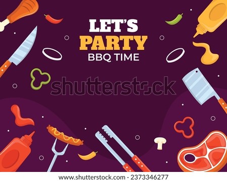 BBQ party. Barbecue party. barbecue poster or banner. BBQ time. Vector illustration. BBQ background. Poster, Banner, Card, Flyer, Invitation, Cover.. National Barbecue Day. May 16. event. grill party.