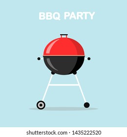 BBQ party, barbecue  poster. Vector flat design