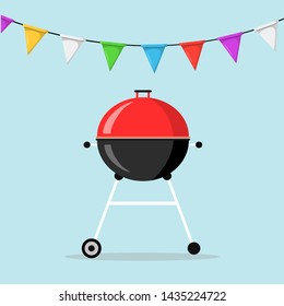 BBQ party, barbecue  poster. Vector flat design