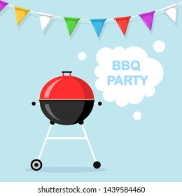 BBQ party, barbecue  poster. Vector flat design