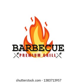 BBQ party. Barbecue set in vector style. Bbq logo, summer style. Vector illustration