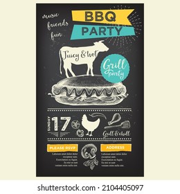 BBQ party beef gray color bg and cow in it