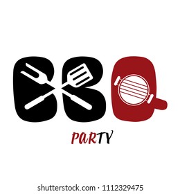 BBQ Party Design White Background Vector Image
