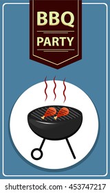 BBQ party grill with fried chicken drumsticks. Oktoberfest vector