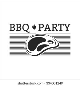 BBQ party. Grill meat steak logo, labels, badges and design elements.