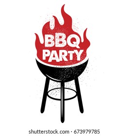 BBQ Party. Hand drawn typography poster.Vector Typography.