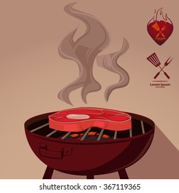 BBQ party, illustration for design, card concept, vector illustration