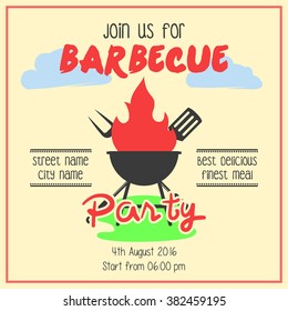 BBQ party invitation card design