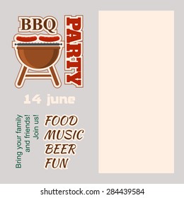 BBQ Party Invitation with copy space vector 