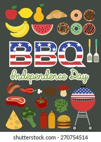 BBQ party invitation for Independence Day