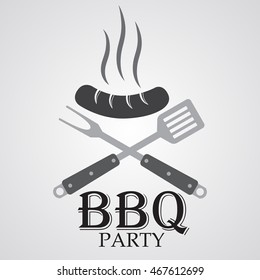 BBQ party invitation. Vector illustration.