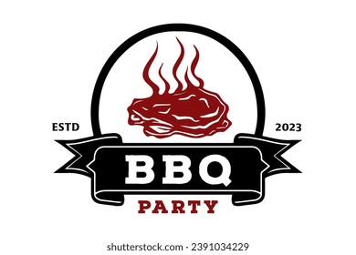 "Logo de la fiesta de barbacoa" es un activo de diseño adecuado para la creación de logotipos o materiales de marca para fiestas de barbacoa, cocinas o cualquier evento relacionado con comida con un ambiente divertido e informal.