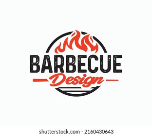 Plantilla de logotipo de la fiesta de barbacoa. Plantilla de diseño del logotipo de barbacoa de parrilla.