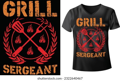 BBQ PARTY T-SHIRT DESIGN, GRILL SERGEANT