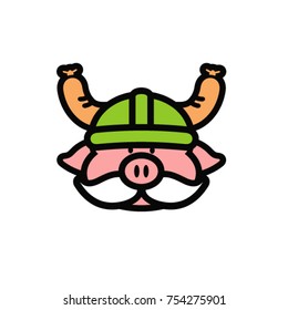 BBQ pig logo and mascot template