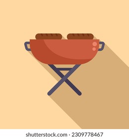 Bbq place icon flat vector. Cook roast. Fire dinner
