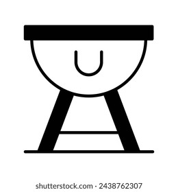 Bbq Pot icon vector stock illustration