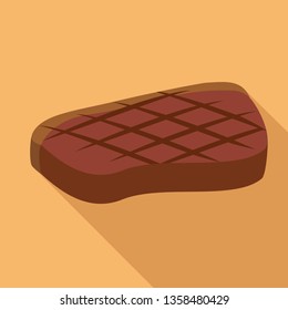 Bbq ready steak icon. Flat illustration of bbq ready steak vector icon for web design