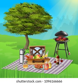 BBQ Realistic Illustration