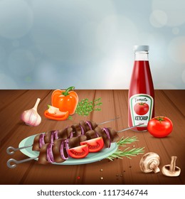 BBQ Realistic Illustration