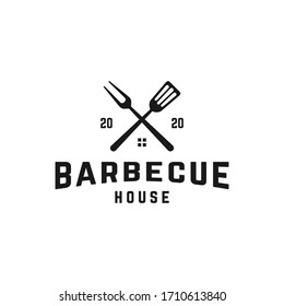 BBQ restaurant logo design template